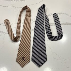 Striped Brown and Gray Ties